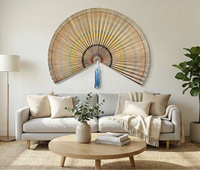 Éventail en bambou fait main, écologique, style bohème, décoration murale pour la maison, chambre/salon, décoration orientale bohème