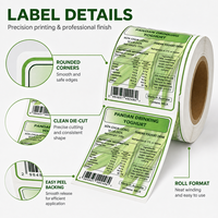 Étiquettes personnalisées pour boissons au yaourt, autocollantes en rouleau, blanches, en BOPP, imperméables, pour bouteilles, gobelets et bocaux laitiers