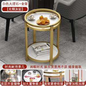 Nordic Minimalist Luxury Simple Marble <b>Side</b> <b>Table</b> Small Corner Coffee <b>Table</b> with <b>Storage</b> for Bedroom Living Room - Product Image 2