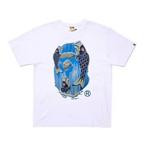 Camiseta de Hombre Bathing Ape Blanca con Estampado de Cabeza de Mono y Etiqueta de Camuflaje, Moda Urbana - Product Image 5