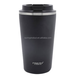 PINKAH Gourde isotherme personnalisée en acier inoxydable 500 ml (17 oz) pour café glacé, <span class=keywords><strong>tasse</strong></span> à <span class=keywords><strong>expresso</strong></span> anti-fuite, garde les boissons chaudes et froides - Product Image 3
