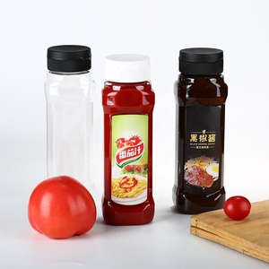 16OZ 500ml Custom PET plastic sauce squeeze bottle for oil tomato bbq sauce ketchup mustard sauce