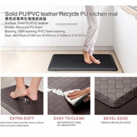 Tapis de cuisine anti-fatigue en PVC Tapis de sol intérieur imperméable doux et antidérapant personnalisé Tapis anti-fatigue rembourré pour porte de cuisine