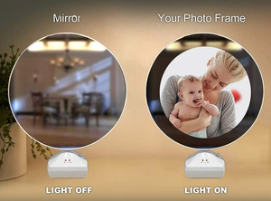 Personalized DIY Photo Frame Circular Makeup <b>Mirror</b> LED Light Sublimation Blank ABS Customizable Birthday Picture Display - Product Image 2