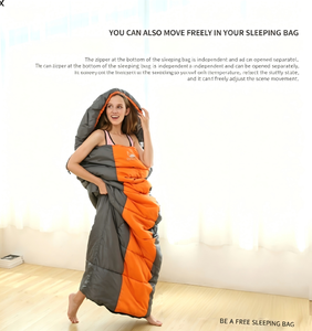 <span class=keywords><strong>Sac</strong></span> <span class=keywords><strong>de</strong></span> <span class=keywords><strong>couchage</strong></span> extérieur pour adultes en nylon et polyester, respirant, coupe-vent, toutes saisons, pour le camping et les voyages, taille simple ou double - Product Image 2