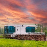 Casa Prefabricada Moderna de 40 Pies, Compacta, con Energía Solar, Tipo Cápsula Espacial