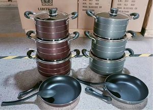 ชุดเครื่องครัวอลูมิเนียมอัลลอย8ชิ้น20 + 22 + 24ซม. หม้อ + กะทะ24ซม. + ช้อนไนลอนไม่ติด - Product Image 6