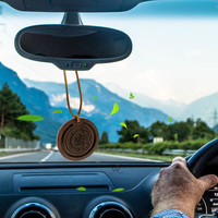 Diffuseur d'huiles essentielles en bois personnalisé pour voiture, ornement suspendu, pendentif de voiture en bois naturel, diffuseur d'aromathérapie