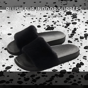 รองเท้าแตะขนเฟอร์เทียมคุณภาพสูงสำหรับขายส่ง รองเท้าแตะขนนุ่มใส่ในบ้าน กันลื่น เหมาะสำหรับฤดูหนาว ฤดูใบไม้ผลิ ฤดูใบไม้ร่วง รองเท้าผู้หญิง - Product Image 2