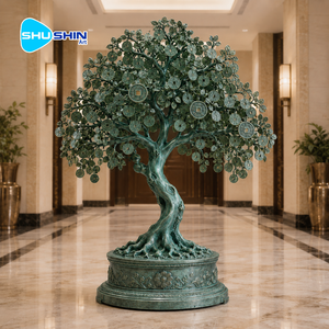 Scultura Personalizzata in Rame e Bronzo a Forma di Albero della Fortuna, Statua in Metallo Stile Europeo per Decorazione Interna di Hotel, Ville e Hall - Product Image 5