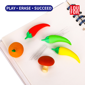 Taille-crayon portable créatif en silicone en forme de légume mignon de dessin animé, gomme de correction 3D pour étudiant - Product Image 2