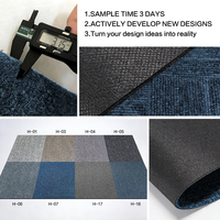Dsermer Moquette d'hôtel de luxe non tissée, commerciale, pour carrelage céramique, en polyester, à poils ras, fine, couleur unie, tuiles carrées 50x50