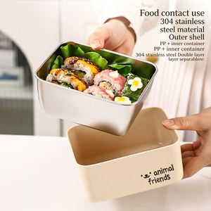 Stainless Steel Food Container BPA Free Microwaveable Thermos Insulated <b>Lunch</b> <b>Box</b> Set with Cutlery - Product Image 3