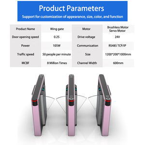 Tourniquet à clapet de gestion de foule pour métro, contrôle d'accès, reconnaissance faciale intelligente, barrière à clapet en acier inoxydable 304, anti-tailgating - Product Image 3