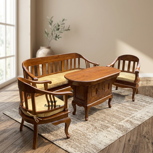 Juego de Muebles de Comedor de Madera de Teca Moderna, Diseño Inflable, Impermeable, Duradero, Ecológico, Fácil de Limpiar - Product Image 3