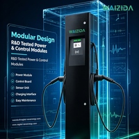 NOUVEAU WAIZIDA IP65 22kW Borne de Recharge AC Double Port Type 2 Wallbox Commerciale pour Flotte et Parking Public