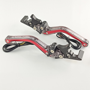 Leviers de frein de moto Qiangye, rouge et noir, en alliage d'aluminium, réglables pour freins à double disque, pièces de modification - Product Image 1