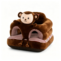 Grand siège de sol en peluche pour enfant, rembourrage en coton PP, design extra large et profond, avec dossier doux en forme d'animal, base antidérapante
