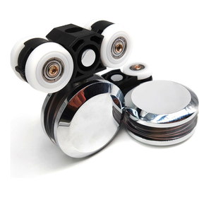 <span class=keywords><strong>Puerta</strong></span> Corredera Telescópica de Vidrio sin Marco de 8-12 mm, Precio de Fábrica, sin Riel Inferior, con Rodillos de Acero Inoxidable, para Oficina - Product Image 2