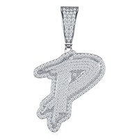 Collier Pendentif Lettre D Hip Hop Personnalisé en Moissanite VVS, Argent 925 Plaqué Platine, Bijoux Homme Haut de Gamme Sertis de Pierres