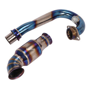 Tuyau d'échappement en alliage de titane tuyau de liaison d'échappement <span class=keywords><strong>pour</strong></span> <span class=keywords><strong>KTM</strong></span> Duke250 <span class=keywords><strong>KTM</strong></span> Duke390 RC390 système d'échappement de moto taille de Stock 2017 + - Product Image 1