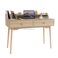 Bureau d'ordinateur moderne en bois avec hutch, table d'étude durable, poste de travail pour PC portable, bureau à domicile, chambre à coucher, avec fonctionnalités de rangement