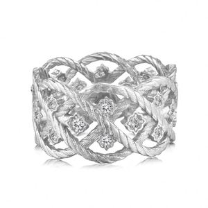 Dylam New Charm Design Rhodium 22K Gold Plated S925 <b>Silver</b> Eternity Band Intersect <b>Cross</b> 5A Zirconia Engagement Bridal <b>Rings</b> - Product Image 1
