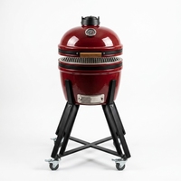 Barbecue au charbon de bois en céramique Kamado de 16 pouces, fumoir portable pour extérieur avec roues