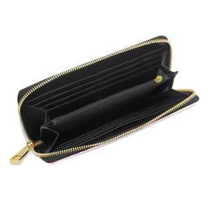 Cartera con Cierre de Cremallera en Rosa Vibrante y Amarillo con Diseño Floral, Elegante Cartera de Cuero Vegano con Bloques de Color y 12 Ranuras para Tarjetas - Product Image 5