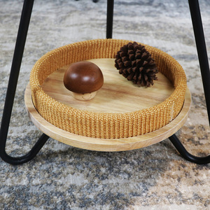 Rattan Coffee <b>Table</b> Round Double Tier Storage For Living Room Home Sofa Use Light <b>Brown</b> - Product Image 4
