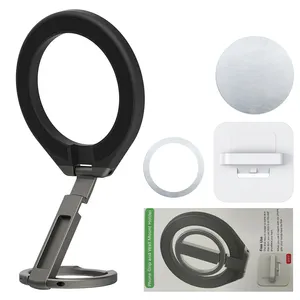 Adjustable Kickstand Desktop Bracket Base Para De Adhesive Mobile Stand Ring Double Sided Magnetic Phone Holder For Iphone