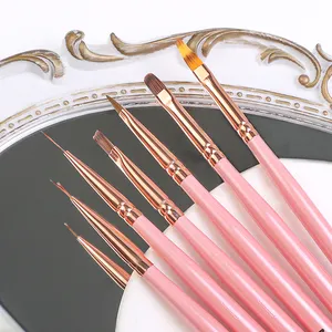 Tırnak resim fırçası fransız boyama fırça çiçek tasarım akrilik hattı cetvel kalemi DIY manikür tırnak jeli fırça seti