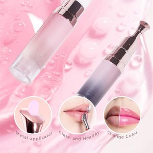 Wholesale OEM Hydrating Lip Plumper Oil with Cooling Metal Applicator Fruit Flavor <b>Magic</b> Lip Oil Vegan Lip Makeup Tinted Gloss - Product Image 4