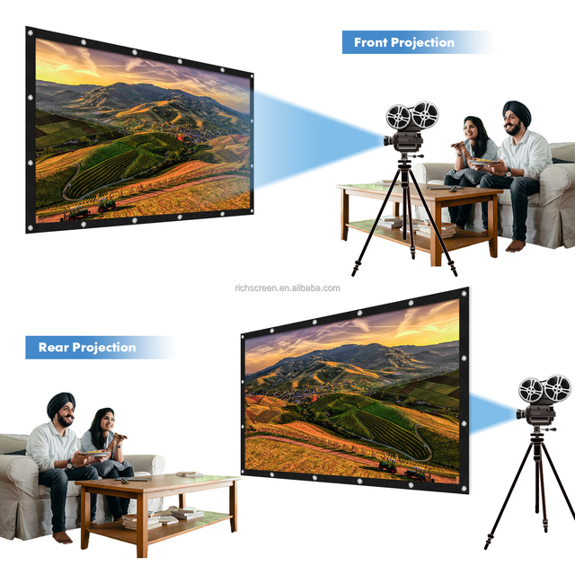 Projector Screen Simple Projection Screens Outdoor Movie Fabric Lowest Price Free Gift Projector