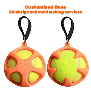 ODM özelleştirilmiş tasarım silikon köpek oyuncak top tutucu evcil hayvan topu kapak promosyon özel Logo tenis tutucu ile karabina - Product Image 4
