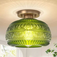 Plafonnier en aluminium à montage en surface Lamomo, design moderne fluorescent vert pour chambre à coucher, porche, couloir, ampoules non incluses