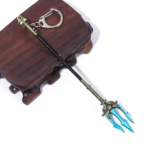Accesorios del juego War God Llavero <span class=keywords><strong>Trident</strong></span> of the Sea God Colgante de metal y joyería del rey del mar - Product Image 6