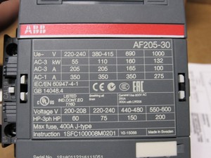 AF205-30-11-11 AF205301111 คอนแทคเตอร์ 3 ขั้ว 192A สำหรับ PLC - Product Image 2