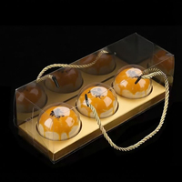 Boîtes à pâtisserie en plastique de qualité alimentaire avec poignée en corde dorée, boîte cadeau transparente pliable