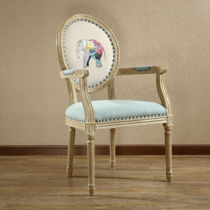 Chaise de salle à manger en tissu de style américain en bois massif, mobilier de maison mobile pour hôtel et <span class=keywords><strong>restaurant</strong></span> - Product Image 5