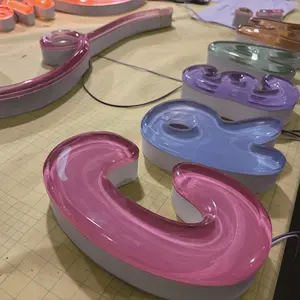 Factory Custom Acrylic Neon Signs Acrylic 3D Sign Led Illuminated Letters Electronic Signs