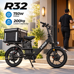 Vélo électrique de livraison urbaine personnalisé OEM 48V 32Ah 750W avec pneus 18x2.5, double suspension et écran multifonction, modèle R32 - Product Image 1