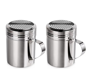 DFC315 Juego de 2 Saleros y Pimenteros Versátiles de Acero Inoxidable SUS304 de 10 oz con Asa - Product Image 1