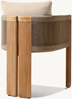Chaise de salle à manger moderne en teck pour patio avec corde résistante aux intempéries