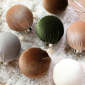 Decoración Colgante para Árbol de Navidad <span class=keywords><strong>Mubai</strong></span>, Bolas de Tela de Espuma de Terciopelo Rojo de 7.5 cm para el Hogar, Navidad, Caja Rígida Multicolor - Product Image 5