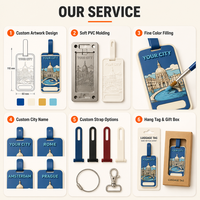 Étiquette de bagage personnalisée illustrée en PVC souple, étiquette de sac à motif de monument, identificateur de valise, carte nominative à insérer pour valise