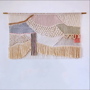 <span class=keywords><strong>Tapiz</strong></span> de Pared de Macramé Rústico Bohemio con Motivos de Hojas Otoñales para Espacios Acogedores de Estilo Rústico-Lujo de Medio Oriente - Product Image 3