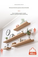 Étagères murales flottantes en bois, étagère de présentation murale avec barre de maintien, capacité de charge élevée, étagère de rangement pour salon, chambre à coucher