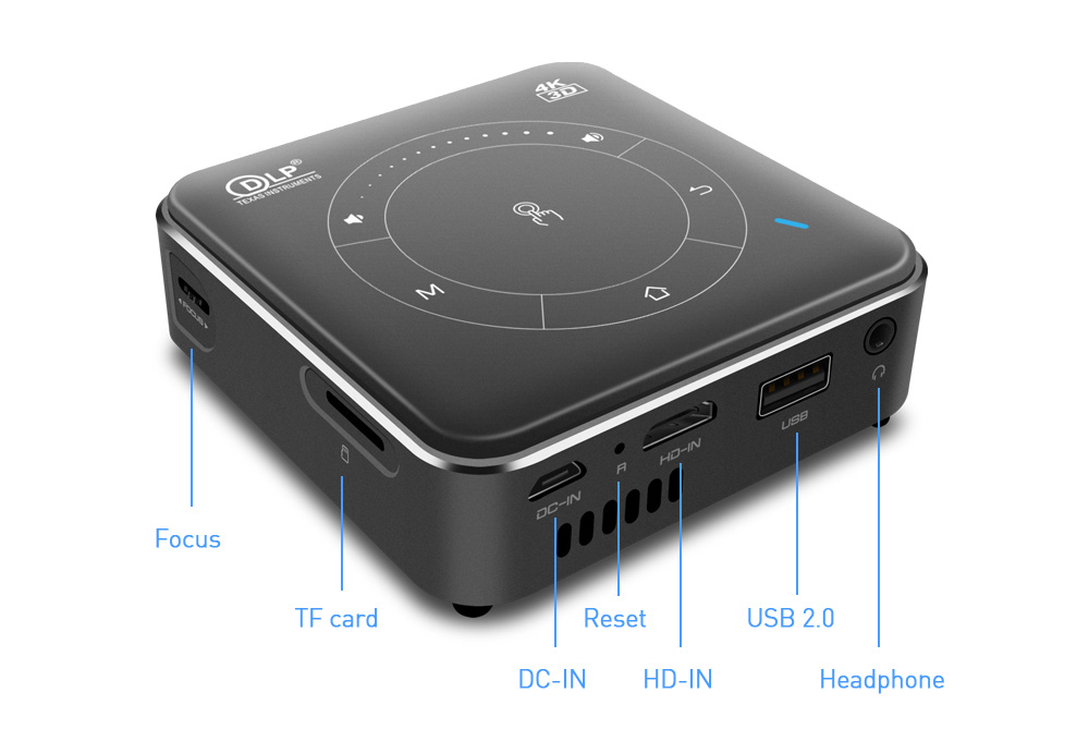 [YIDAHAI P11]55 ANSI LUMENS LED+DLP Mini pocket battery smart AI Theater Wireless wifi digital portable Projector
