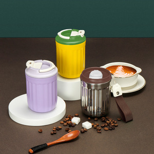 Stainless Steel Coffee Thermos Cup 12H Hot Cold Retention With Handle Portable Travel Tumbler - Product Image 1
